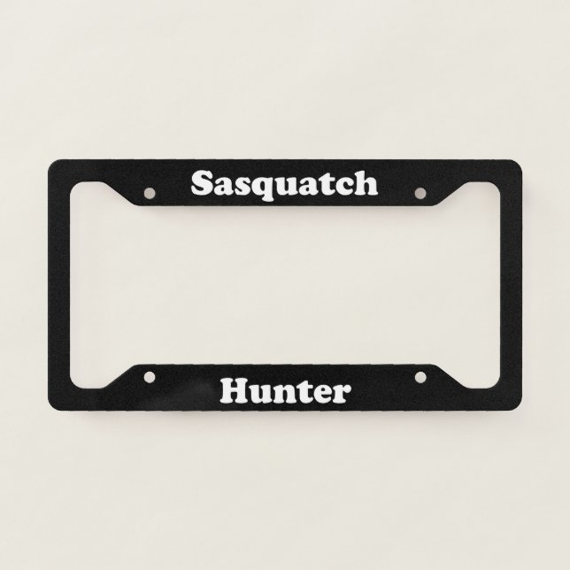 Sasquatch Hunter License Plate Frame (Front)