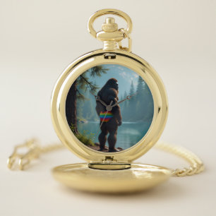 Sasquatch in bloom pocket watch