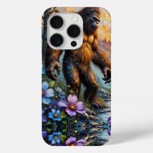 Sasquatch in Floral Mountain valley iPhone 15 Pro Case