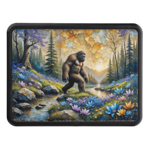 Sasquatch in Floral Mountain valley Hitch Cover