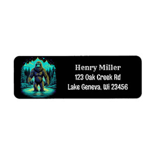 Sasquatch in the Woods Ai Art Label
