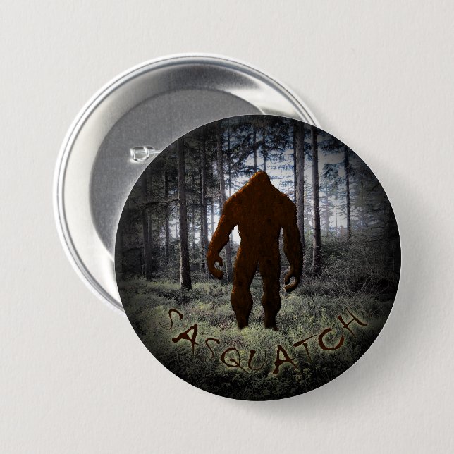 SASQUATCH IN WOODS BUTTON (Front & Back)