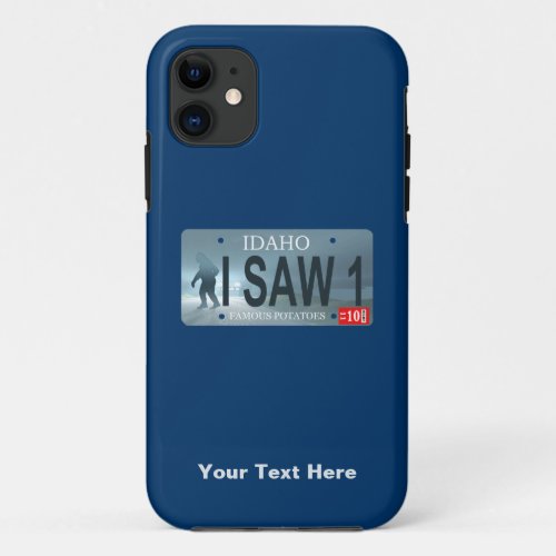 Sasquatch License Plate iPhone 11 Case