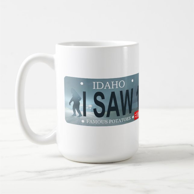 Sasquatch License Plate Coffee Mug (Left)