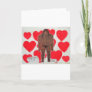 Sasquatch love hearts holiday card
