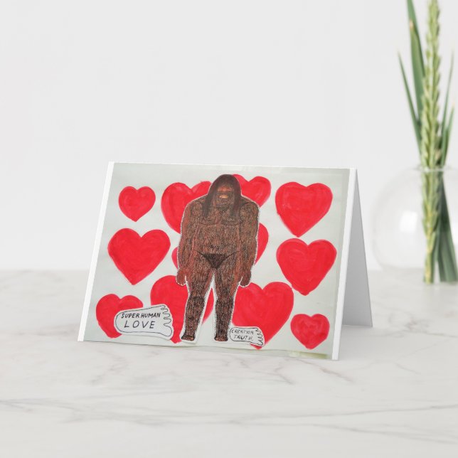 Sasquatch-love-hearts Holiday Card (Front)