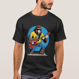 Sasquatch Loves Rock Roll Sunglasses On Bigfoot UF T-Shirt