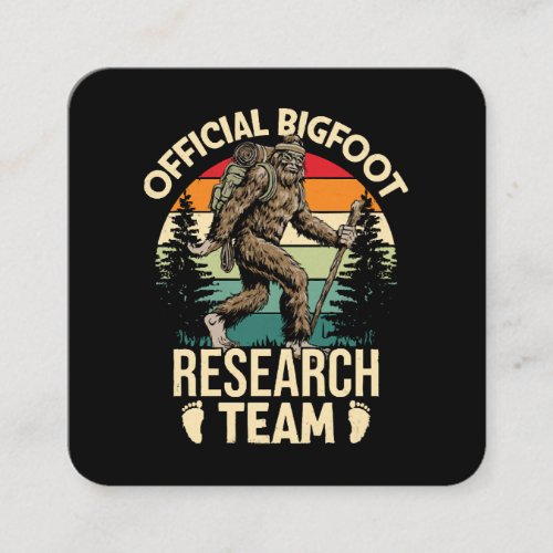 Sasquatch Official Bigfoot Research Team Square Business Card