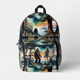 Sasquatch on a Forest Ridge Above Ocean