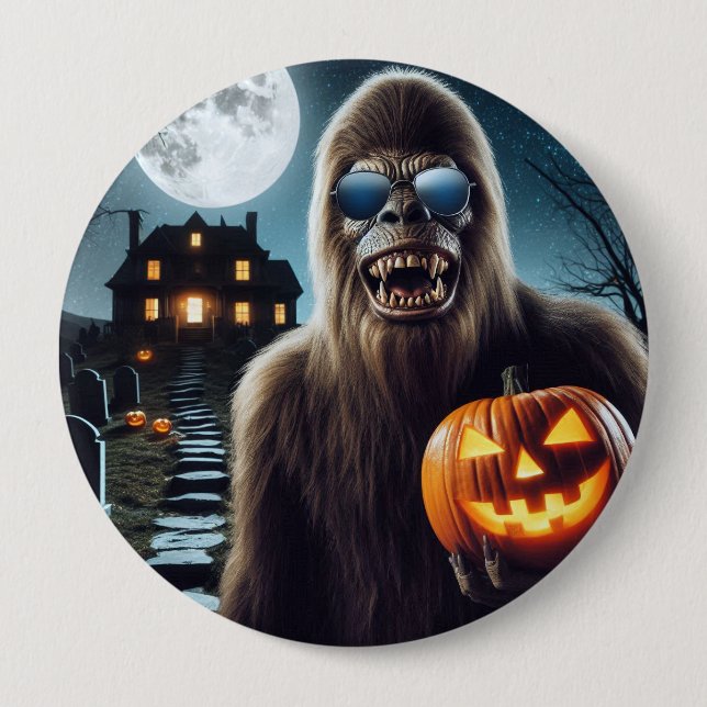 Sasquatch on Halloween Button (Front)