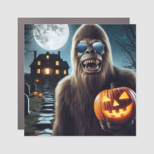 Sasquatch on Halloween Car Magnet