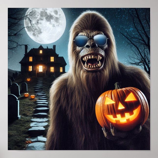 Sasquatch on Halloween Poster (Front)