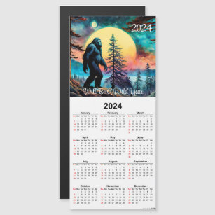 Sasquatch on Mountain Ridge Magnetic Calendar Card