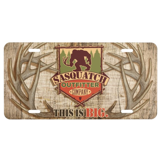 Sasquatch Outfitter Company License Plate - Antler (Front)