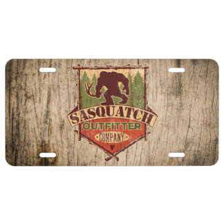 Sasquatch Outfitter Company License Plate - Wood