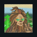 Sasquatch Peace Sign | Retro Bigfoot<br><div class="desc">Hand drawn Bigfoot giving a peace sign retro pop art.</div>