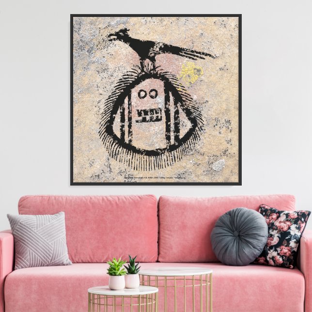Sasquatch Petroglyph Canvas Print (Insitu(LivingRoom))
