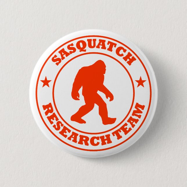 SASQUATCH RESEARCH TEAM - Bigfoot Pro's Red Logo Pinback Button (Front)