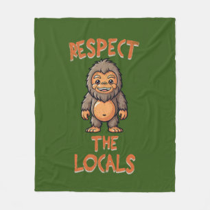 Sasquatch Respect T-shirt, Bigfoot, Pacific NW Fleece Blanket