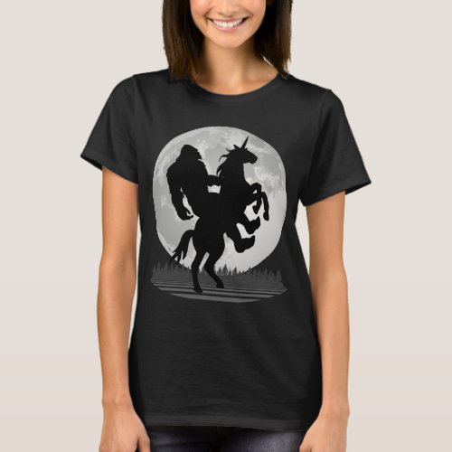 Sasquatch Rides _ Bigfoot on a Unicorn Full Moon a T_Shirt