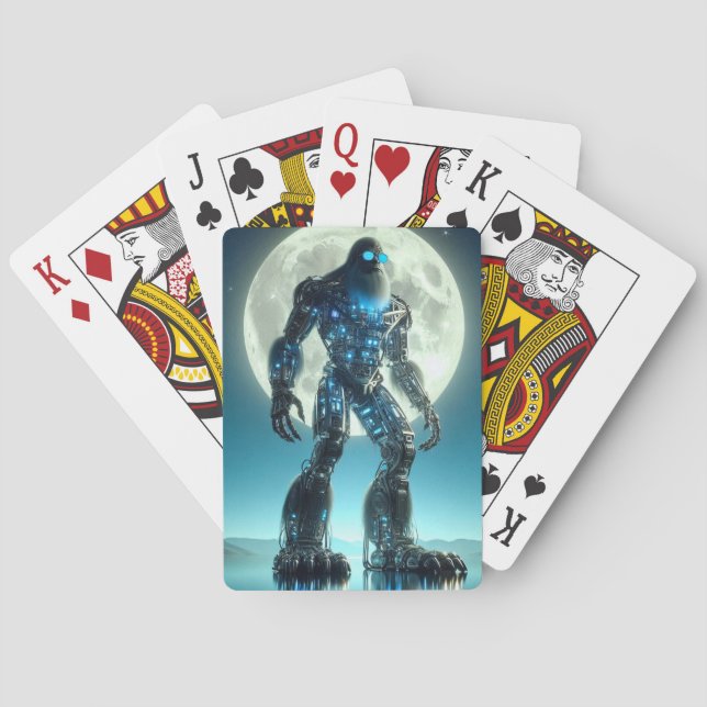 Sasquatch Robot Poker Cards (Back)