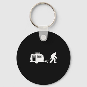 Sasquatch Rv Motorhome Camng Bigfoot Campervan Fun Keychain