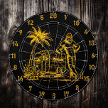 Sasquatch’s Secret Hobby Revealed Dart Board<br><div class="desc">1. Elevate your game room or tourist attraction with this striking black and gold dart board, designed to captivate both enthusiasts and casual players alike. Featuring a unique and whimsical illustration of Bigfoot, also known as Sasquatch or Yeti, this dart board is not just a functional piece but a conversation...</div>