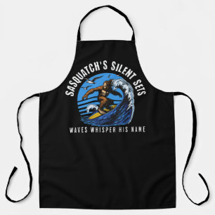 Sasquatch’s Silent Sets Surfing Bigfoot Black Apron