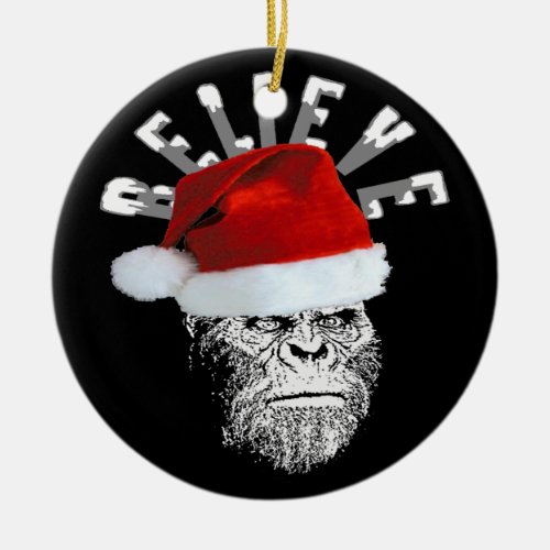 Sasquatch Santa Believe Christmas Tree Ornament