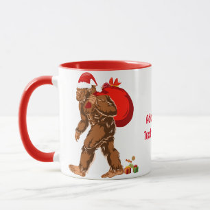 Sasquatch Santa Bigfoot Yeti Christmas Gift Mug