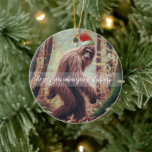 Sasquatch Santa Christmas Ceramic Ornament<br><div class="desc">He sees you when you’re sleeping, he knows when you’re awake… what better gift for the Bigfoot lover in your life than this humorous ornament to tuck in the tree?</div>