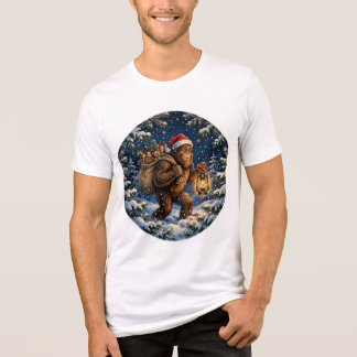 Sasquatch Santa Christmas T-Shirt Tri-Blend Shirt