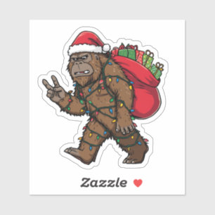 Sasquatch Santa: Funny Bigfoot Christmas Holiday Sticker