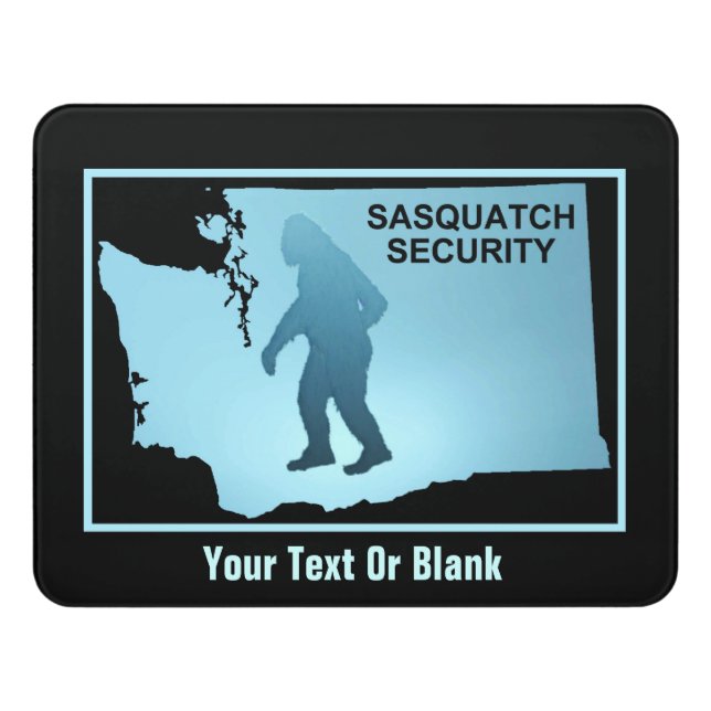 Sasquatch Security - Washington Door Sign (Contemporary Front)