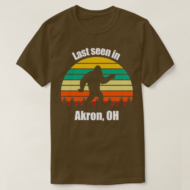 Sasquatch Seti Last Seen In Akron Ohio Siting In Y T-Shirt (Design Front)