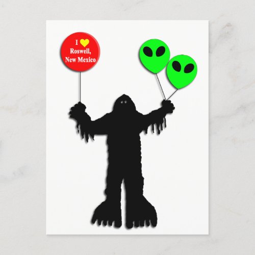 Sasquatch Sighted Roswell New Mexico Postcard