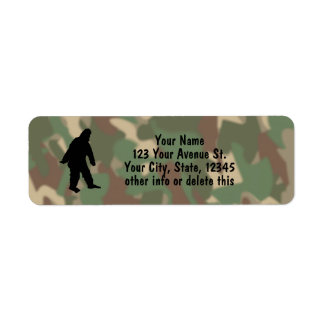 Sasquatch Silhouette Camouflage Address Labels Sm