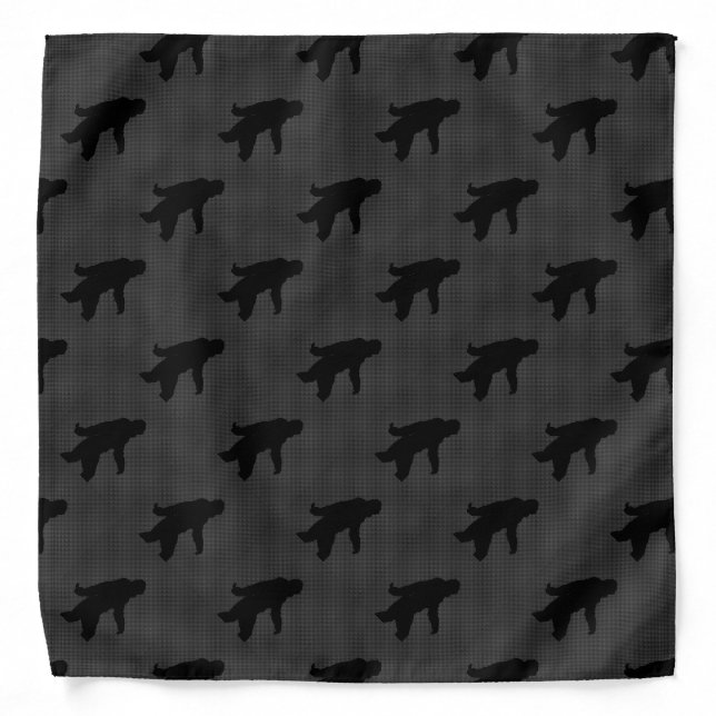 Sasquatch Silhouette on Carbon Fiber decor Bandana (Front)