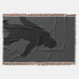 Sasquatch Silhouette on Carbon Fiber decor Throw Blanket