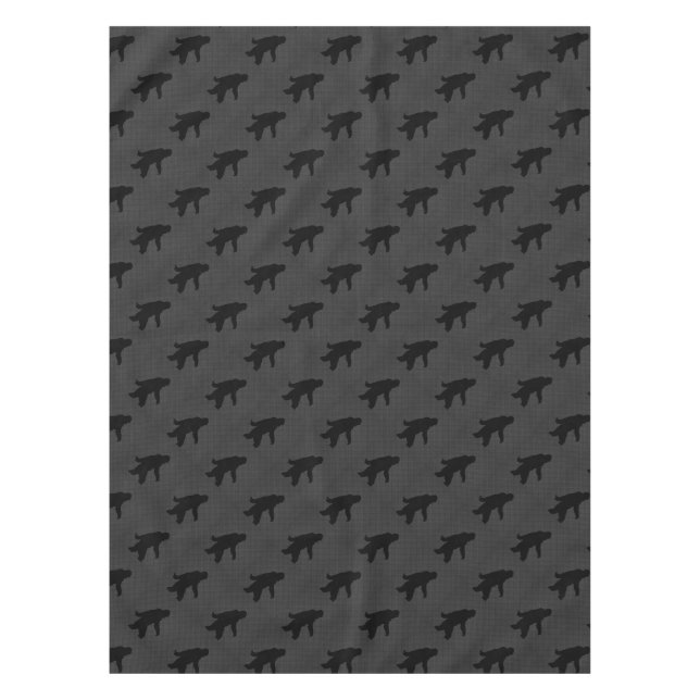 Sasquatch Silhouette on Carbon Fiber Print Tablecloth (Front)
