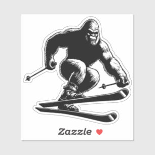 Sasquatch Skiing Sticker