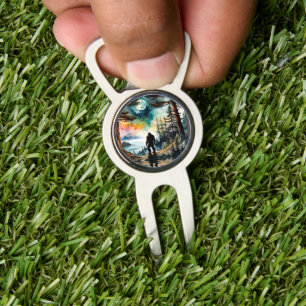 Sasquatch Standing on Ridge overlooking the Ocean Divot Tool