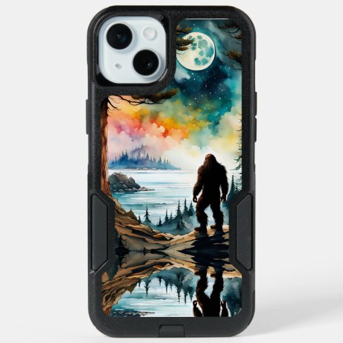 Sasquatch Standing on Ridge overlooking the Ocean iPhone 15 Plus Case