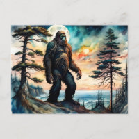 Sasquatch Standing on Ridge overlooking the Ocean