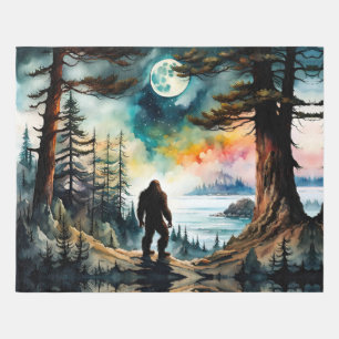 Sasquatch Standing on Ridge overlooking the Ocean Rug