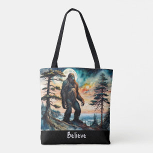 Sasquatch Standing on Ridge overlooking the Ocean Tote Bag