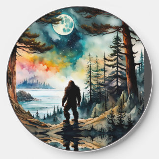 Sasquatch Standing on Ridge overlooking the Ocean Wireless Charger