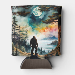 Sasquatch Standing under the Moonlight Can Cooler