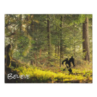 Sasquatch Tennis Player in the Forest with Text