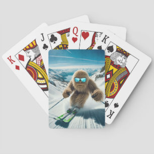 Sasquatch the Skier Poker Cards